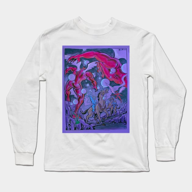 Devil Angels Long Sleeve T-Shirt by BennettBlackLight